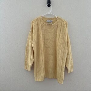 Knit Street Vintage Butter Yellow Sweater - Grandmacore Cottagecore Cozy - S